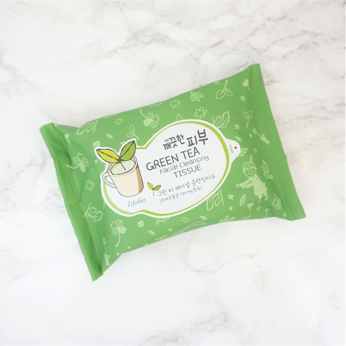 Esfolio Green Tea Facial Cleansing Tissue (20 sheets)